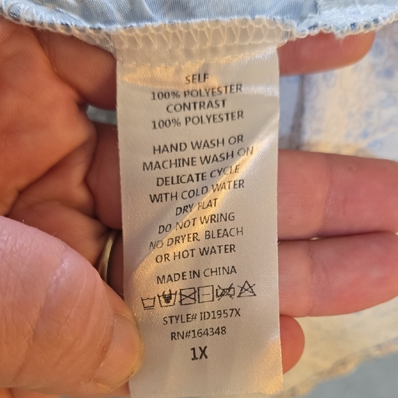 First Love Blue and White Mini Dress - Picture 3 of 4